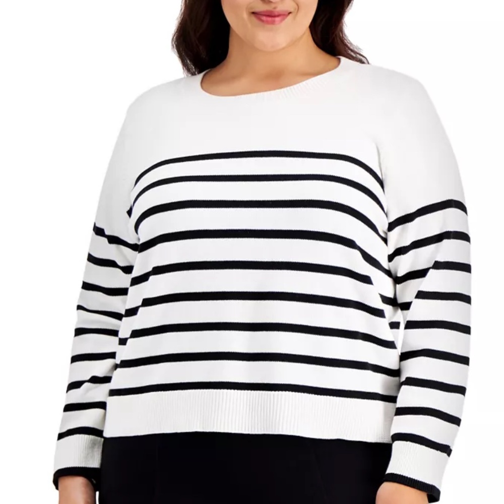 Calvin Klein Plus Striped Sweater